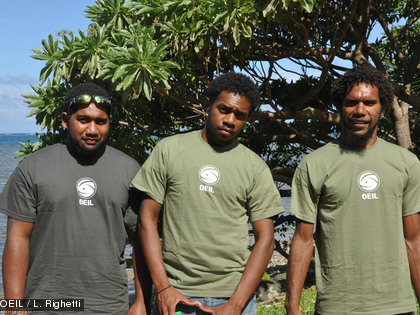 Trois des bénévoles, Jean, Johan et Glenn