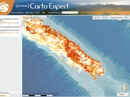 Surfaces dégradées par l'activité minière et sensibilité des sols à l'érosion Superposez les couches pour mieux comprendre les problématiques environnementales. Ici on peut relier la notion de sensibilité à l'érosion à l'activité minière